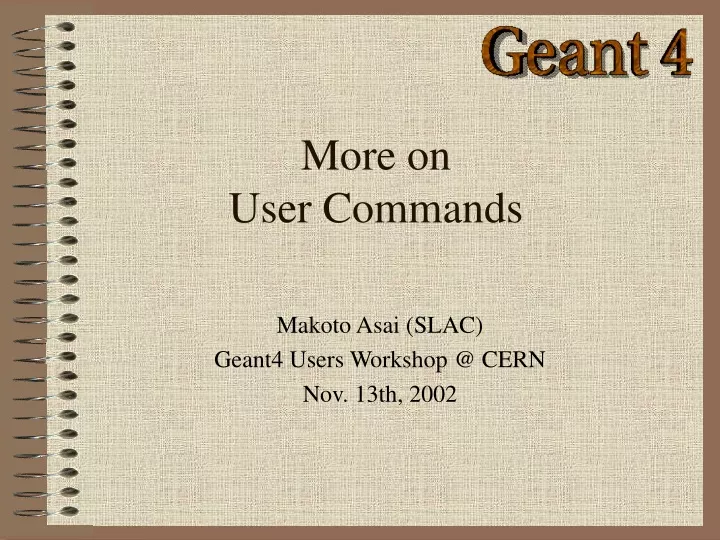 more on user commands