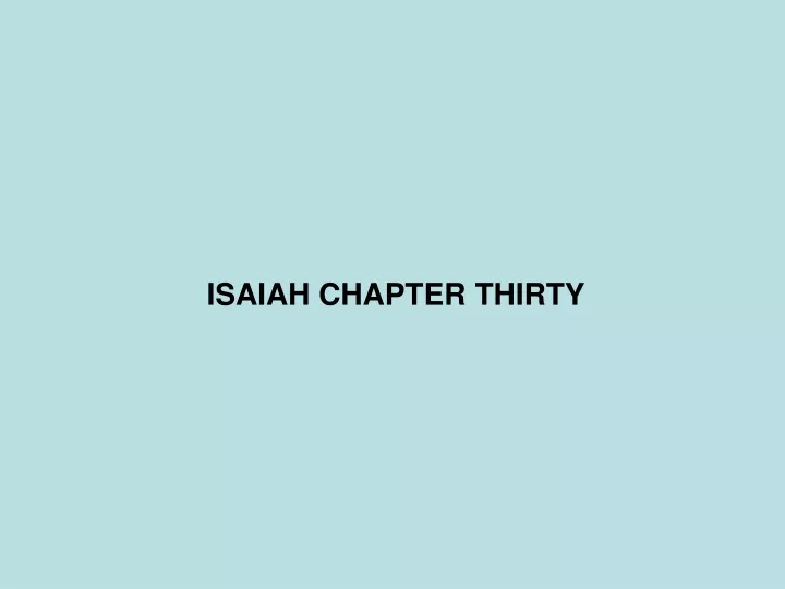 isaiah chapter thirty