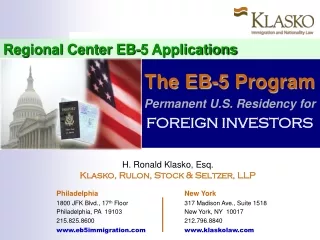Regional Center EB-5 Applications