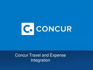Concur Travel and Expense Integration