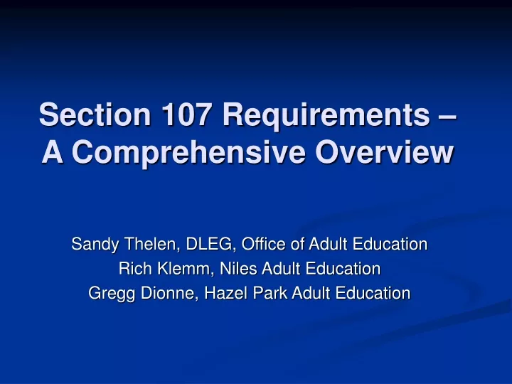 section 107 requirements a comprehensive overview