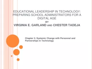 Chapter 5: Systemic Change with Personnel and Partnerships in Technology