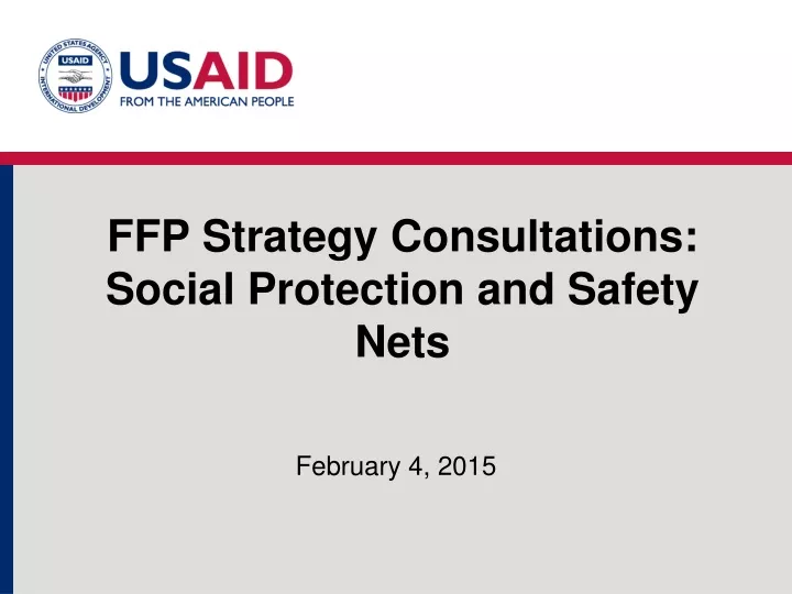 ffp strategy consultations social protection and safety nets