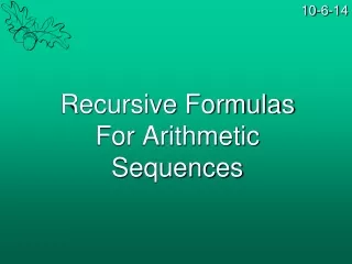 Recursive Formulas For Arithmetic Sequences