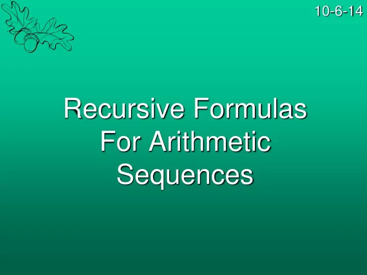 recursive formulas for arithmetic sequences