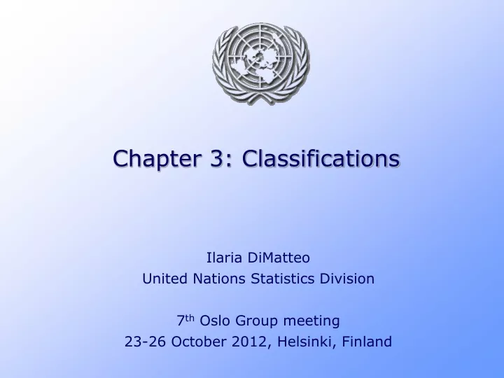 chapter 3 classifications