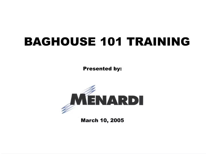 baghouse 101 training