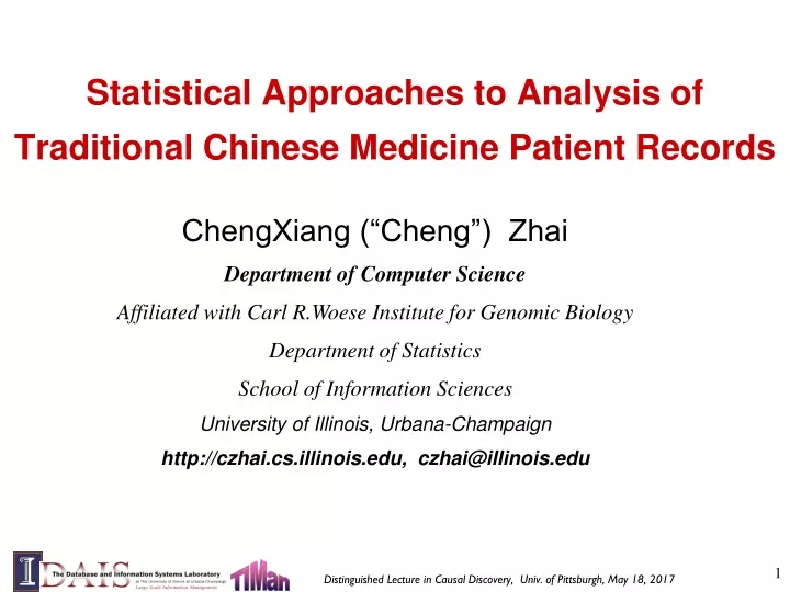 statistical approaches to analysis of traditional chinese medicine patient records