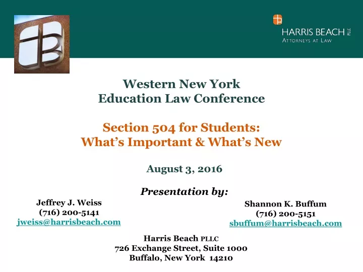 western new york education law conference section 504 for students what s important what s new