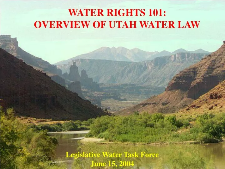 water rights 101 overview of utah water law