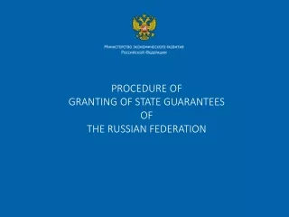 PROCEDURE OF GRANTING OF STATE GUARANTEES OF THE RUSSIAN FEDERATION