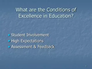 What are the Conditions of Excellence in Education?