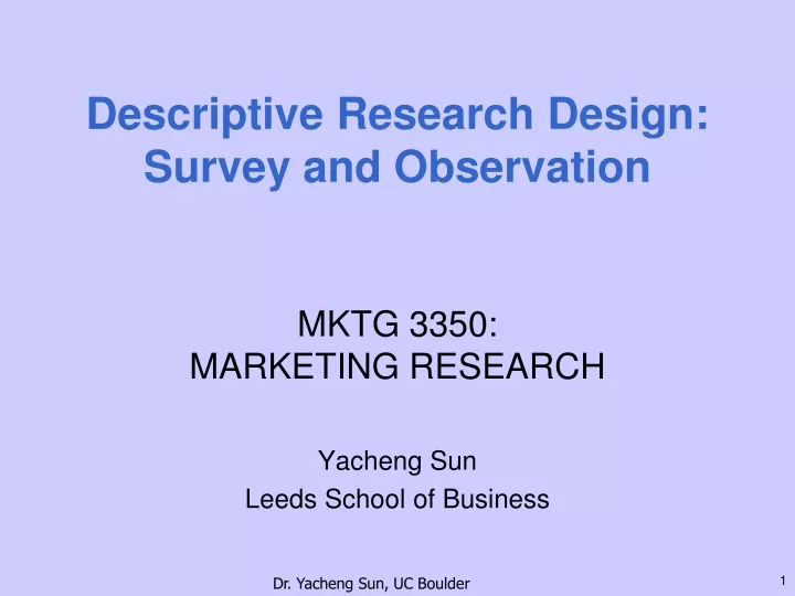 descriptive research design survey and observation