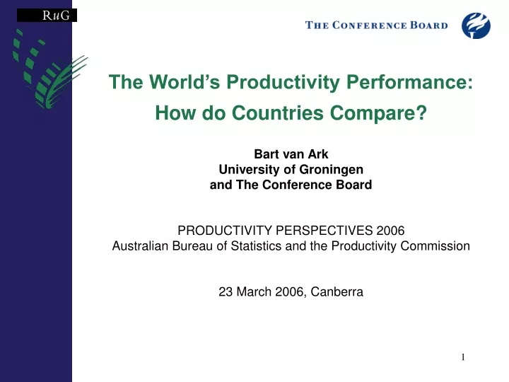 the world s productivity performance