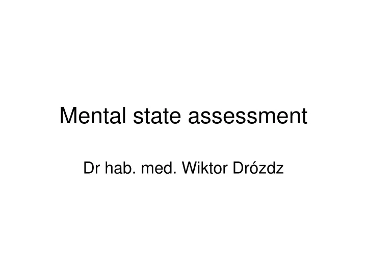 mental state assessment