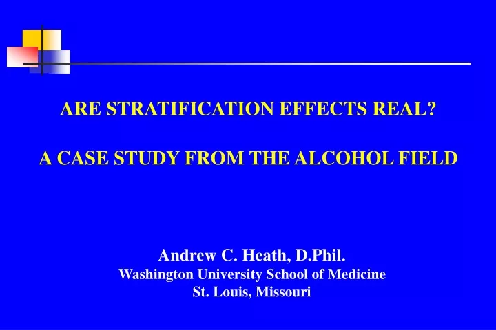 are stratification effects real a case study from