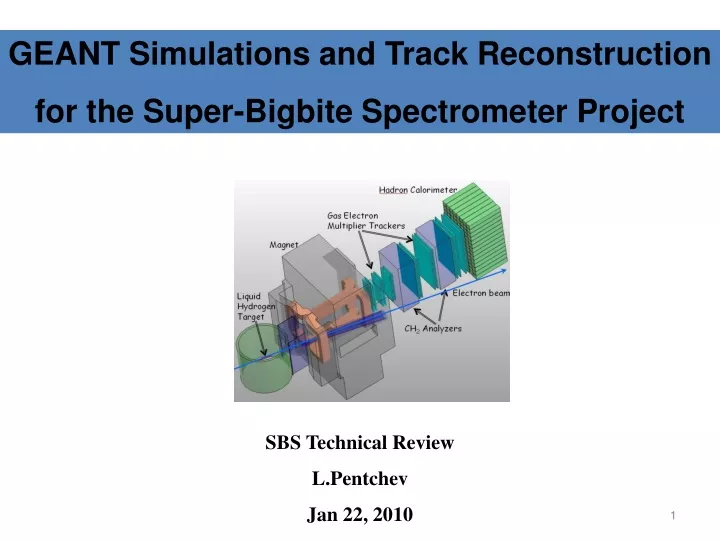 geant simulations and track reconstruction