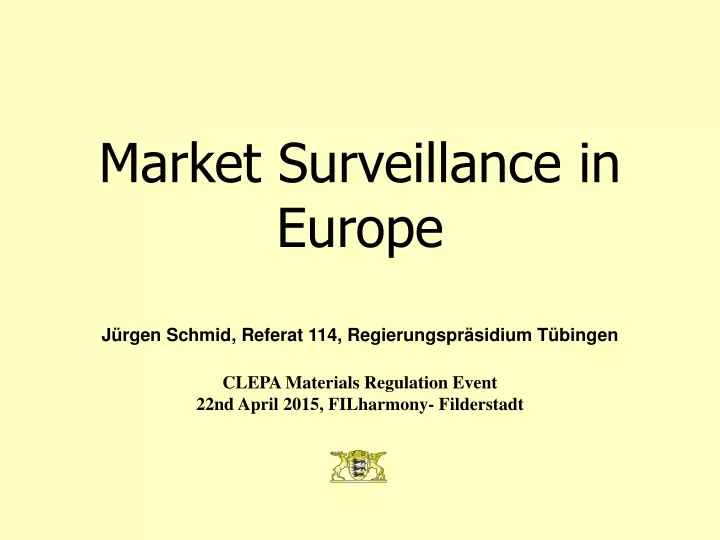 market surveillance in europe