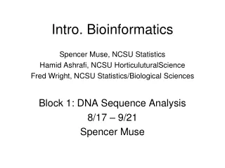 Intro. Bioinformatics