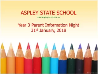 ASPLEY STATE SCHOOL aspleyss.eq.au Year 3 Parent Information Night  31 st  January, 2018