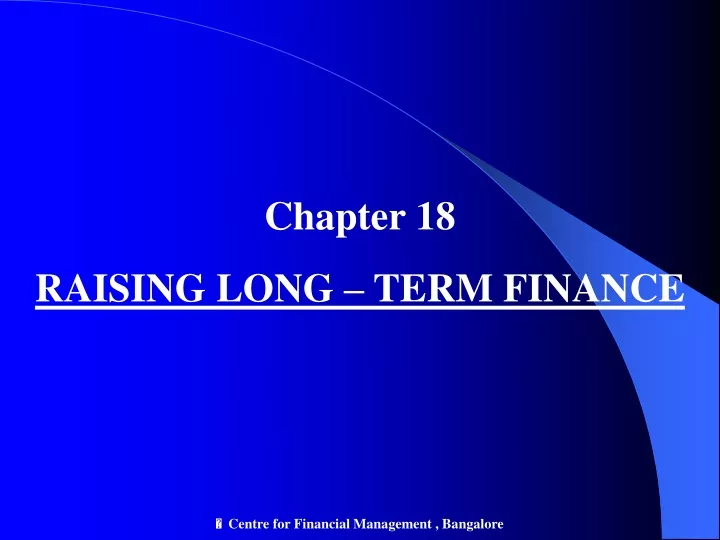 chapter 18 raising long term finance
