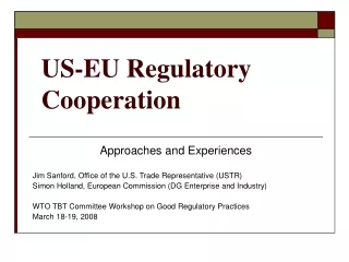 US-EU Regulatory Cooperation