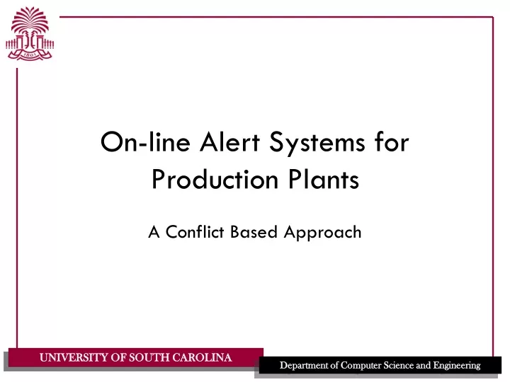 on line alert systems for production plants