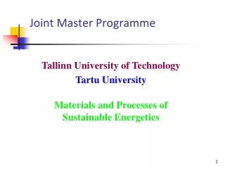 Joint Master Programme