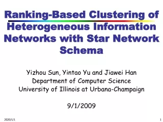 Ranking-Based Clustering of Heterogeneous Information Networks with Star Network Schema