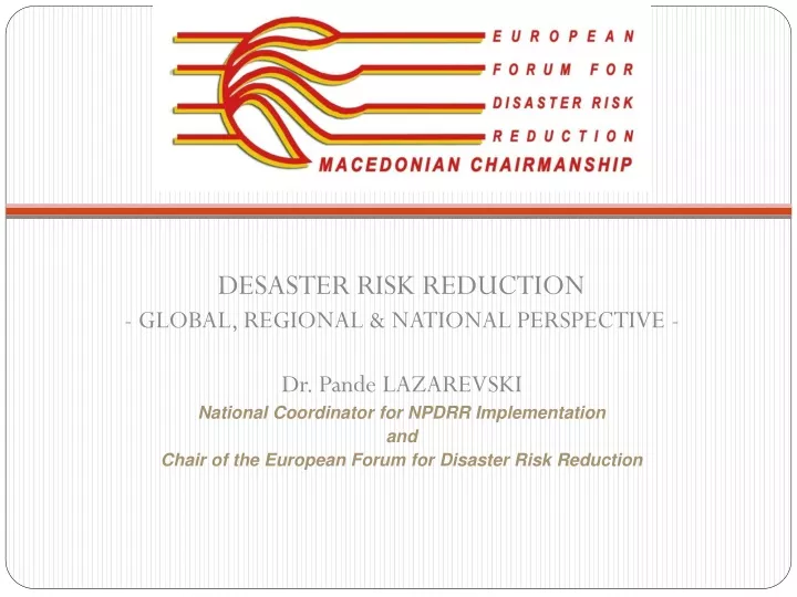 desaster risk reduction global regional national