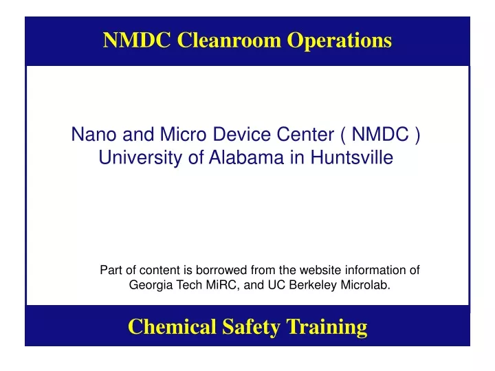 nmdc cleanroom operations