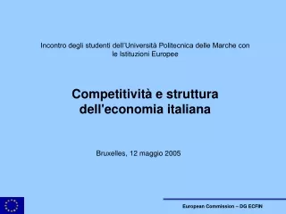 Competitività e struttura  dell'economia italiana