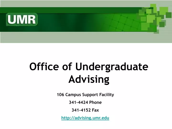 office of undergraduate advising