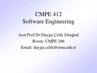 CMPE 412 Software Engineering