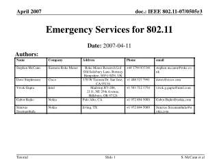 Emergency Services for 802.11