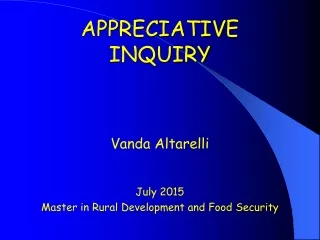 APPRECIATIVE INQUIRY