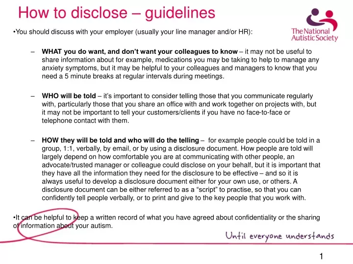 how to disclose guidelines