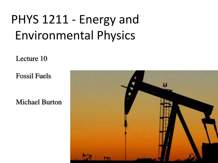 phys 1211 energy and environmental physics
