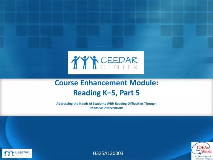 course enhancement module reading k 5 part 5