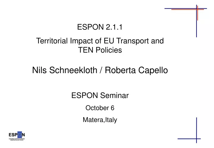 espon 2 1 1 territorial impact of eu transport