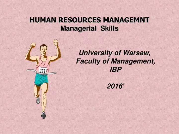 human resources managemnt managerial skills