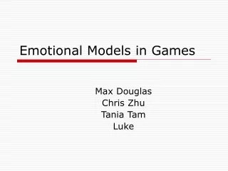 Emotional Models in Games