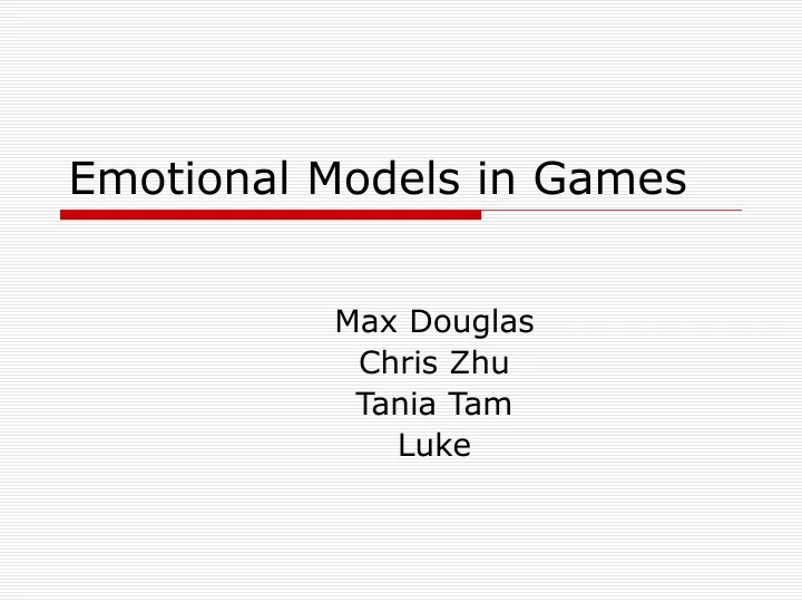 emotional models in games