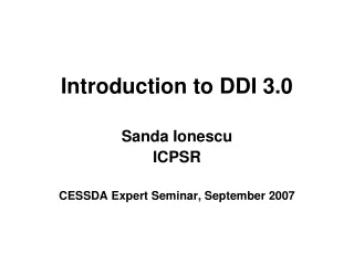 Introduction to DDI 3.0