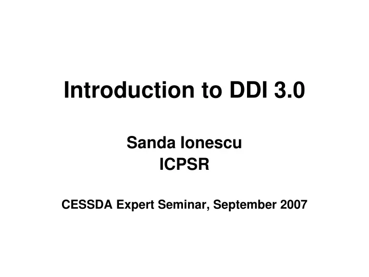 introduction to ddi 3 0