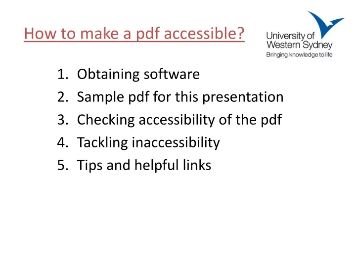 how to make a pdf accessible