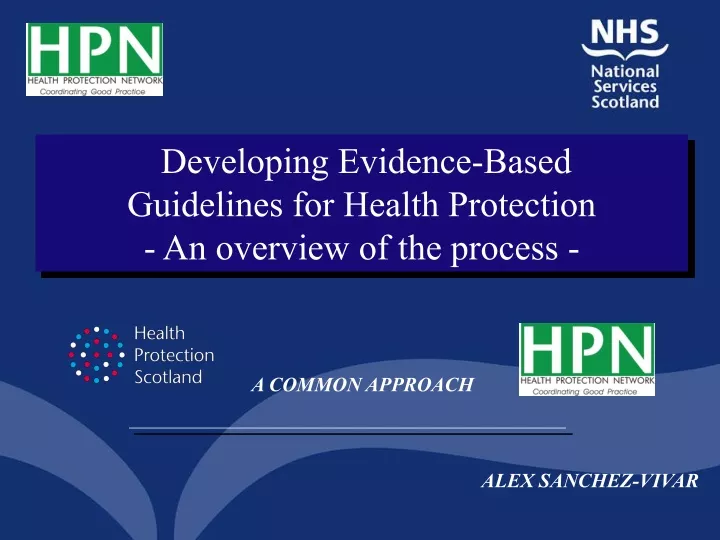 developing evidence based guidelines for health