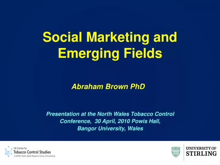 social marketing and emerging fields