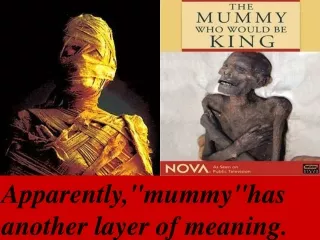 Apparently,&quot;mummy &quot; has  another  layer of  meaning.