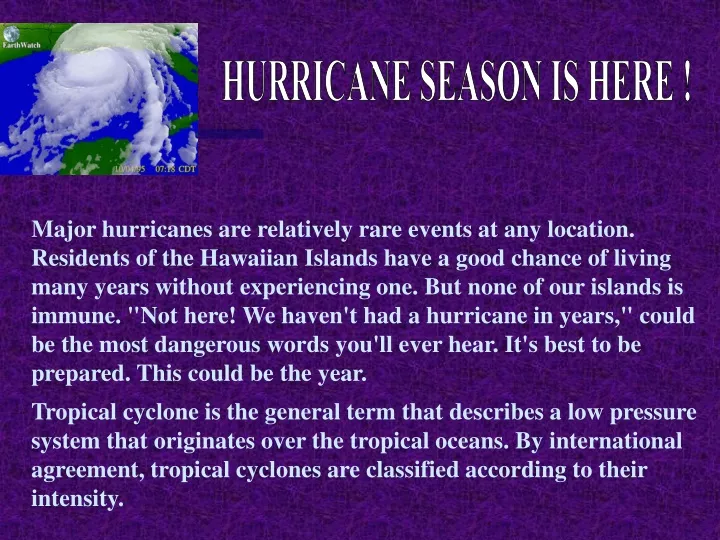 hurricane season is here